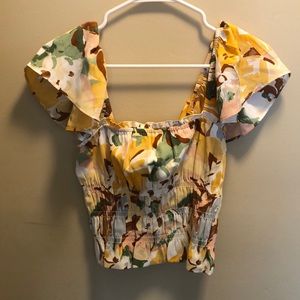 NWT Abercrombie smocked floral top